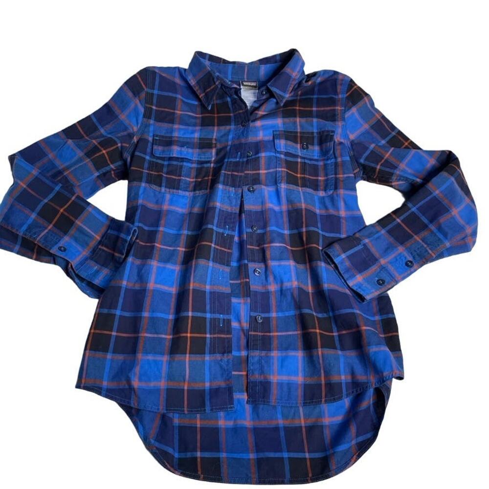 PATAGONIA Blue Womens Plain Button Down Longsleeve Shirt Small 6 Organic Cotton‎